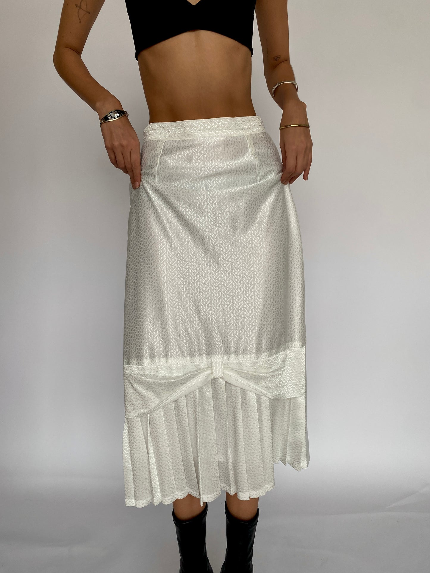 White satin skirt