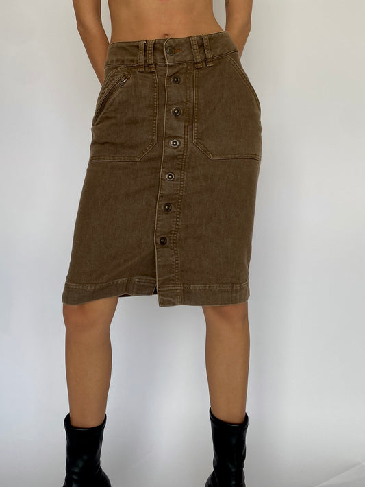 Brown denim skirt